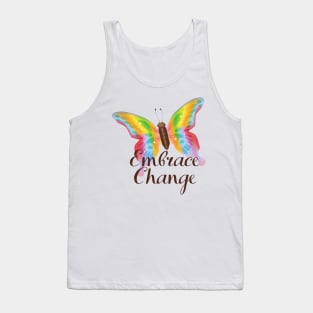 Embrace Change - Cute Inspirational Butterfly Design Tank Top